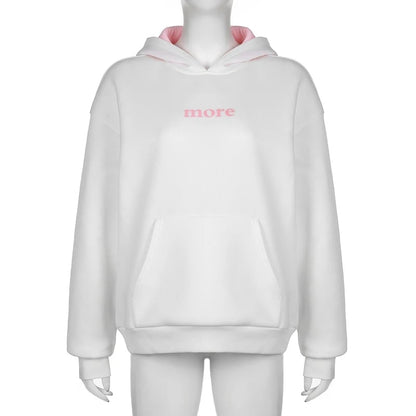 Pink Heart Print Hoodie