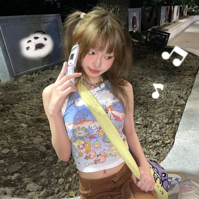 Harajuku Anime Print Tank Top