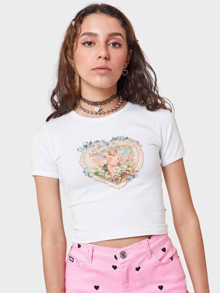 Angel Print Crop Top