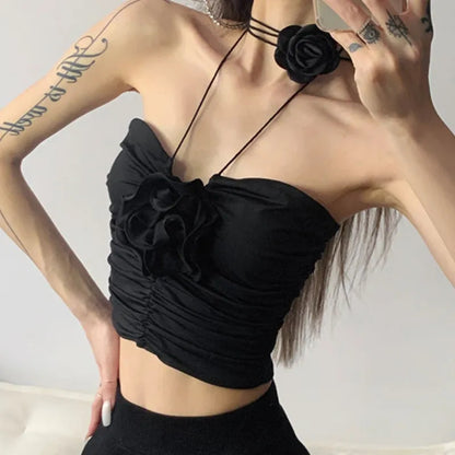 Black Rose Crop Top