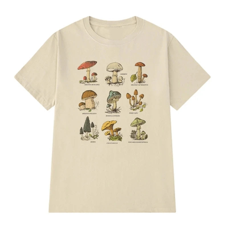 Mushroom Print Short Sleeve T-shirt