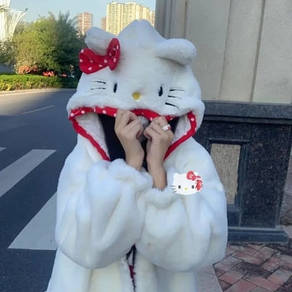 Kitty Cat Anime Fluffy Hoodie