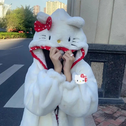 Kitty Cat Anime Fluffy Hoodie
