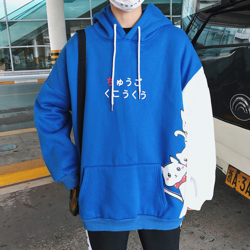 Cute Cat Kitten Cartoon Oversized Sweater Long Sleeve Shirt Top Pullover Hoodie Sweatshirt E-Girl Kawaii Korean Japanese Harajuku Retro Streetwear