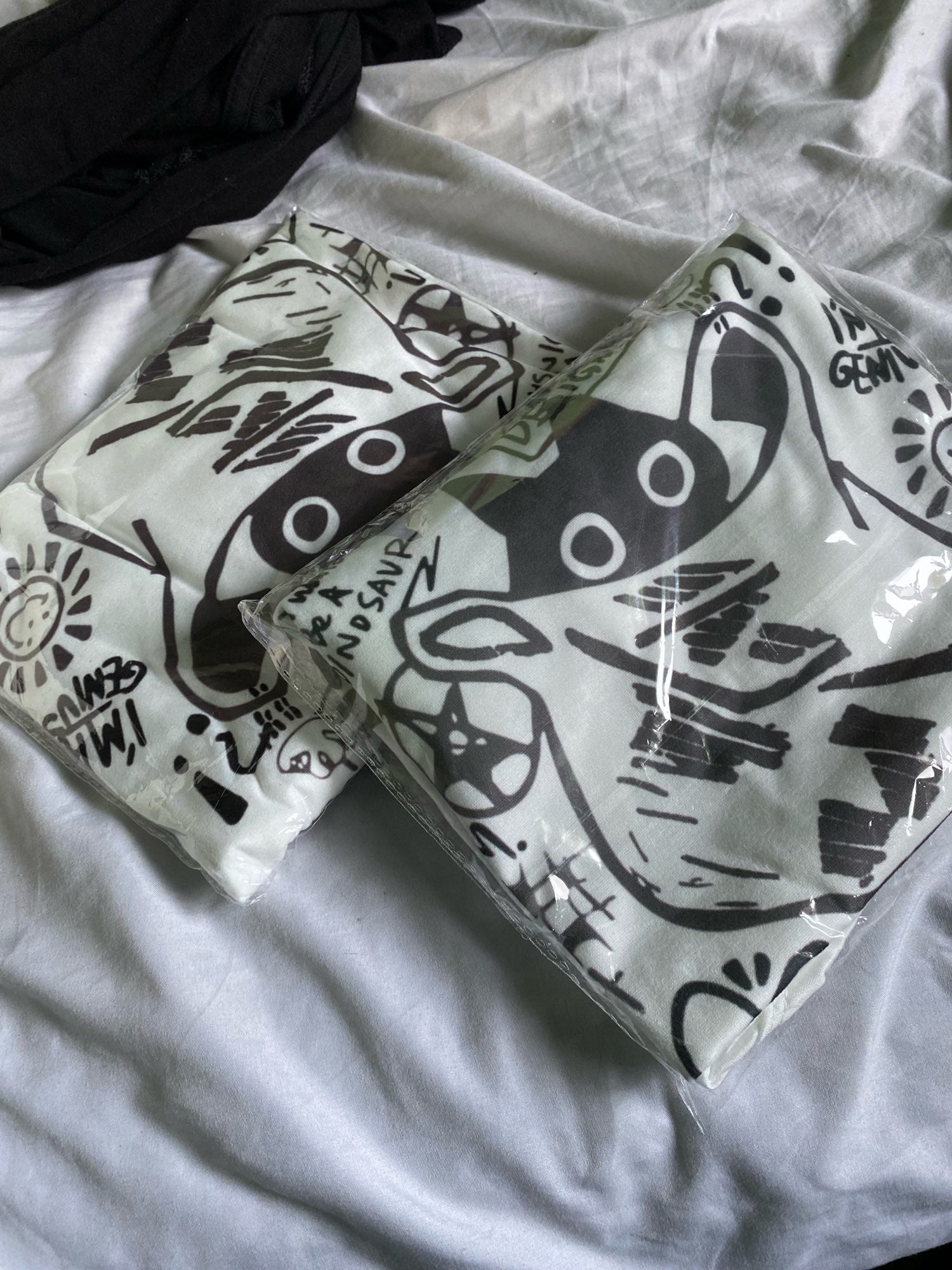 Cat Cartoon Print Loose Short Sleeve T-shirt