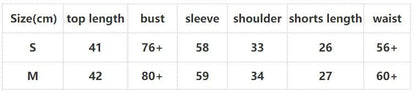 2PCS Pink Ribbed Button Long Sleeve Crop Top + Shorts