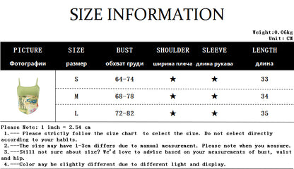 Green Vacation Print Patchwork Tank Top