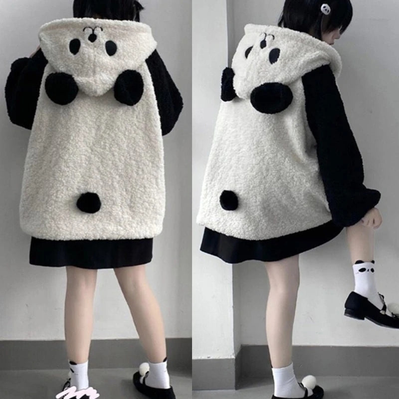 Panda Bear Ear Fleece Hoodie