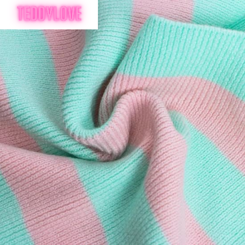 Cute Vintage Mint Green Pastel Stripe Knit Crop Top Sleeveless Tank Aesthetic Casual Summer E-Girl Kawaii Korean Japanese Haraju