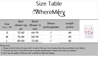 Cartoon Print Sleeveless Tank Top