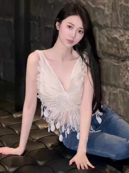 Fairy Wing Backless Corset Top