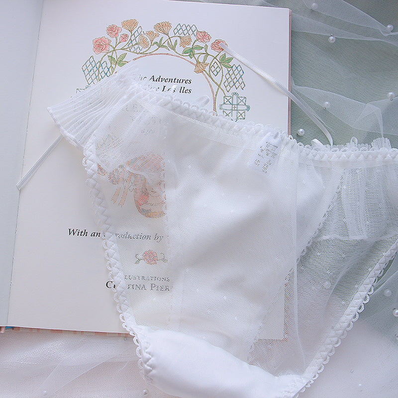 Sweet Bow Mesh Bra + Panties Set