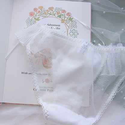 Sweet Bow Mesh Bra + Panties Set