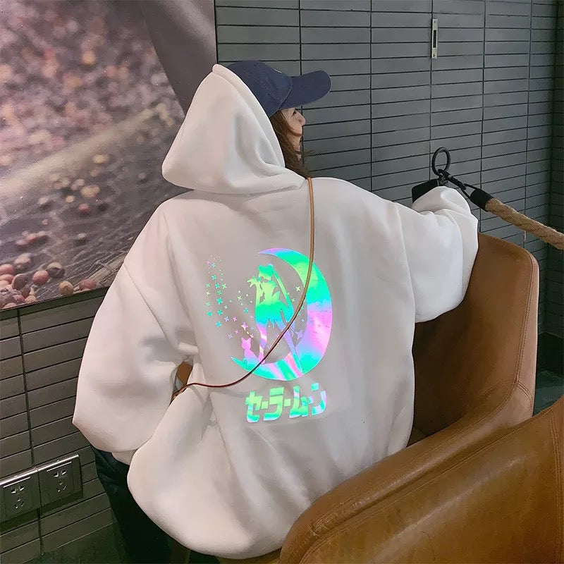 Anime Girl Japanese Print Glow in Dark Sweater