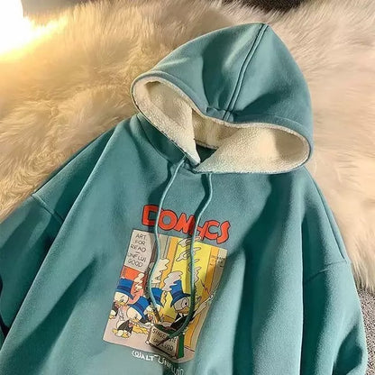 Cute Comic Cartoon 90s Vintage Retro Oversized Loose Hoodie Sweatshirt Pullover Sweater Casual E-Girl Kawaii Korean Japanese Harajuku Streetwear