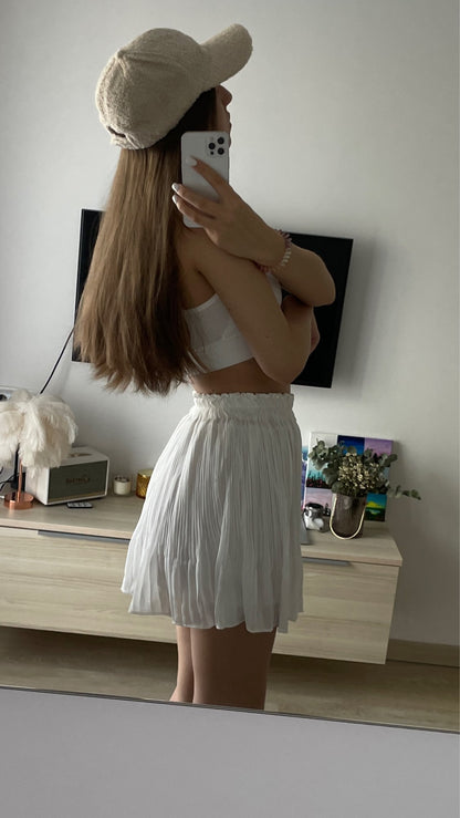 Chiffon Pleated Mini Skirt