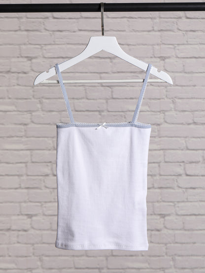 Ruffle Ribbed Square Collar Camisole