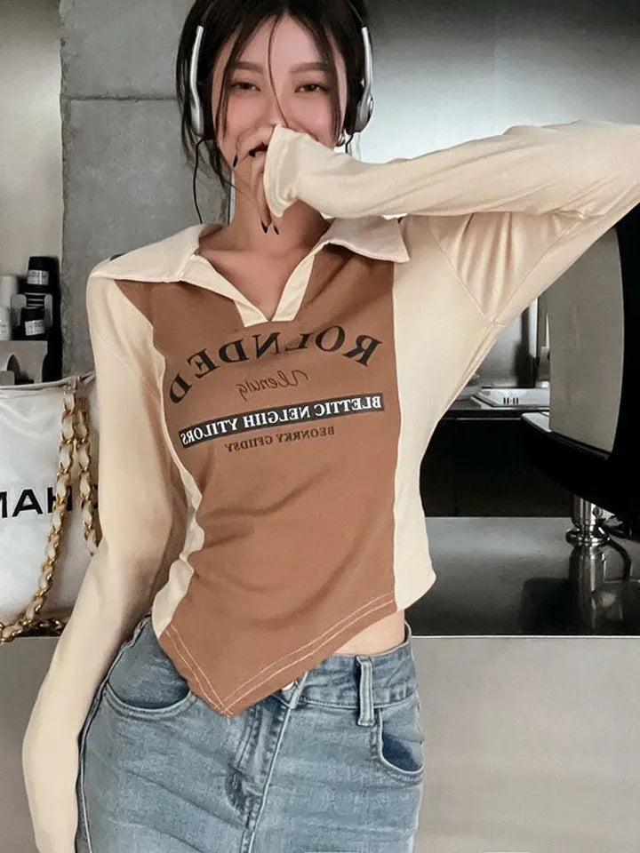 Y2K Collar Long Sleeve Shirt