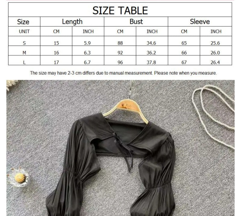 Puff Cropped Long Sleeve Cardigan