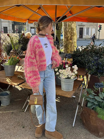 Pink Lantern Sleeve Sweater