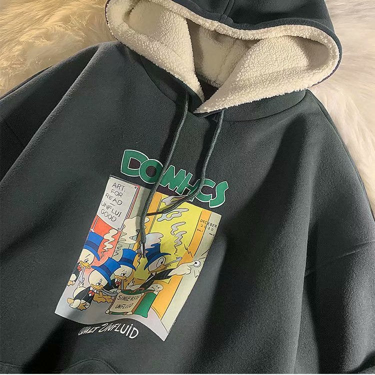 Cute Comic Cartoon 90s Vintage Retro Oversized Loose Hoodie Sweatshirt Pullover Sweater Casual E-Girl Kawaii Korean Japanese Harajuku Streetwear