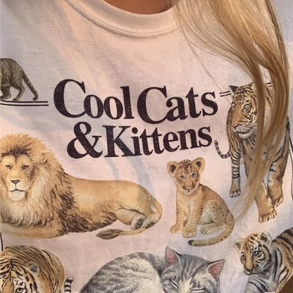 Cool Cat Print Short Sleeve T-shirt