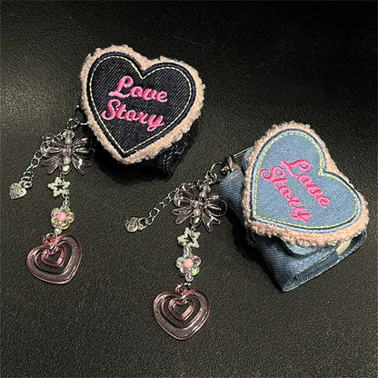 3D Denim Love Heart Coin Purse