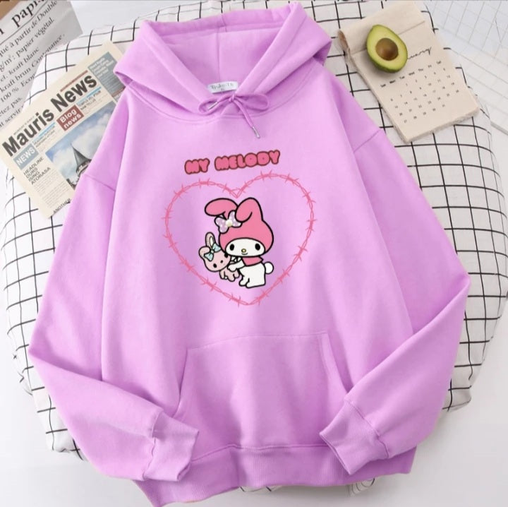 Cute Anime Japanese Cartoon Print Long Sleeve Hoodie