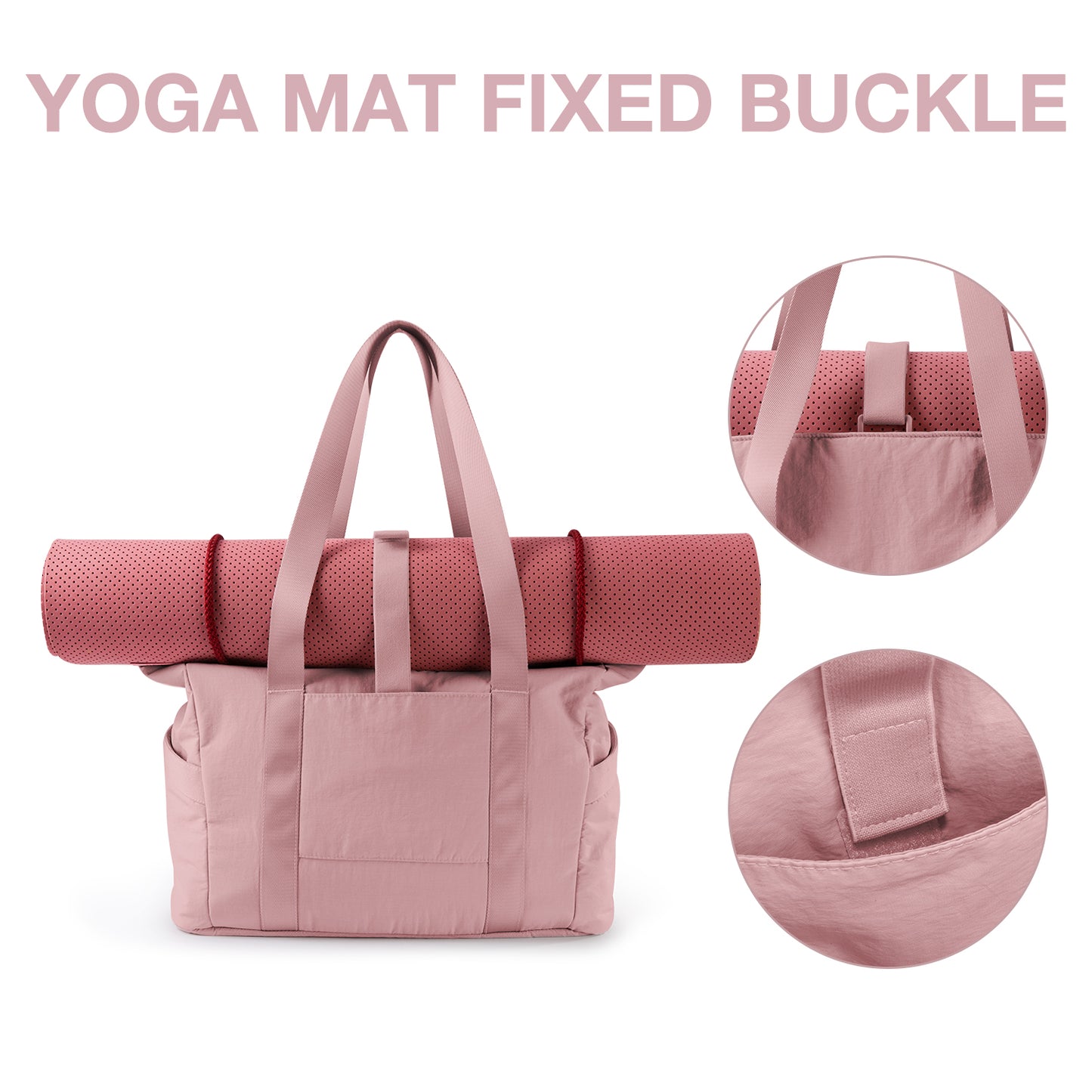 Pink Lightweight Puffy Bucket Tote Bag