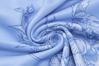Blue Floral V Beach Maxi Dress