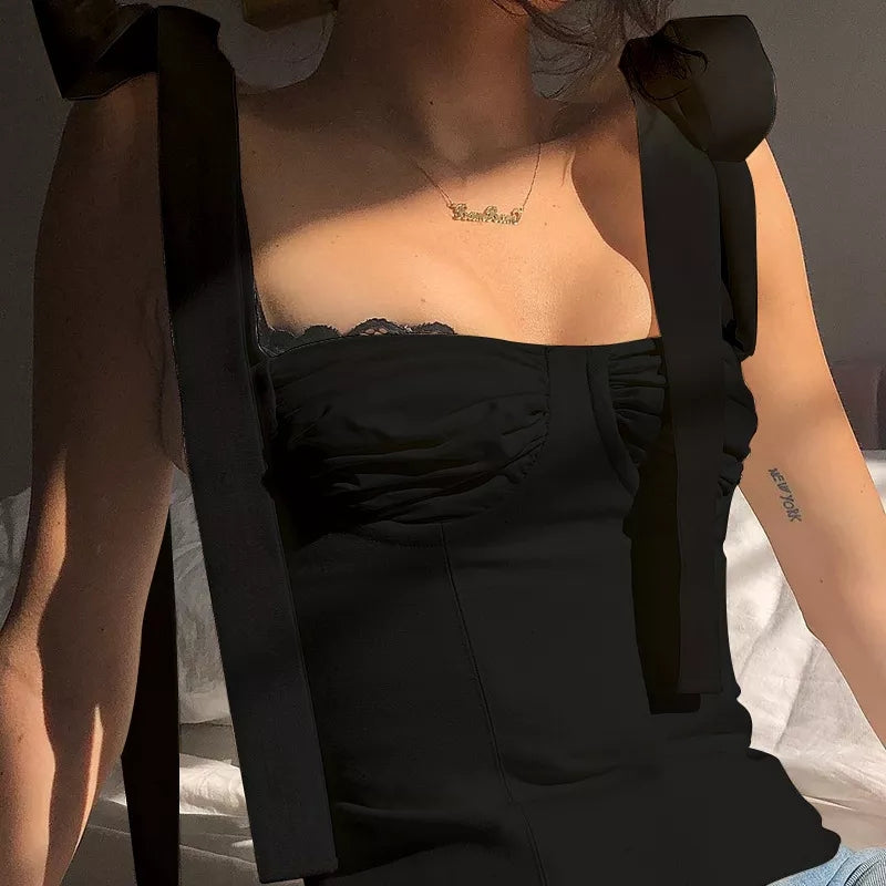 Sweet Bow Bustier Bandage Crop Top