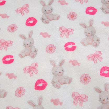2PCS Rabbit Print Tracksuit Hoodie + Mini Skirt Set