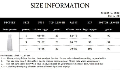 2PCS Strapless Tank Top + Pleated Long Skirt