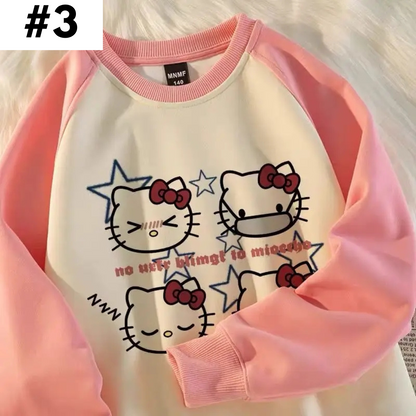 Japanese Anime Cartoon Patchwork Long Sleeve Shirt