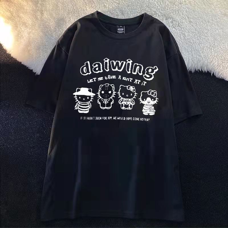 Loose Kitty Cat Anime Short Sleeve