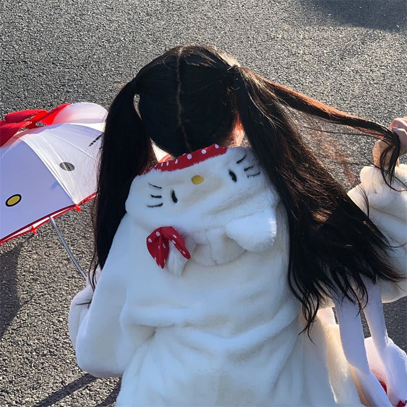 Kitty Cat Anime Fluffy Hoodie