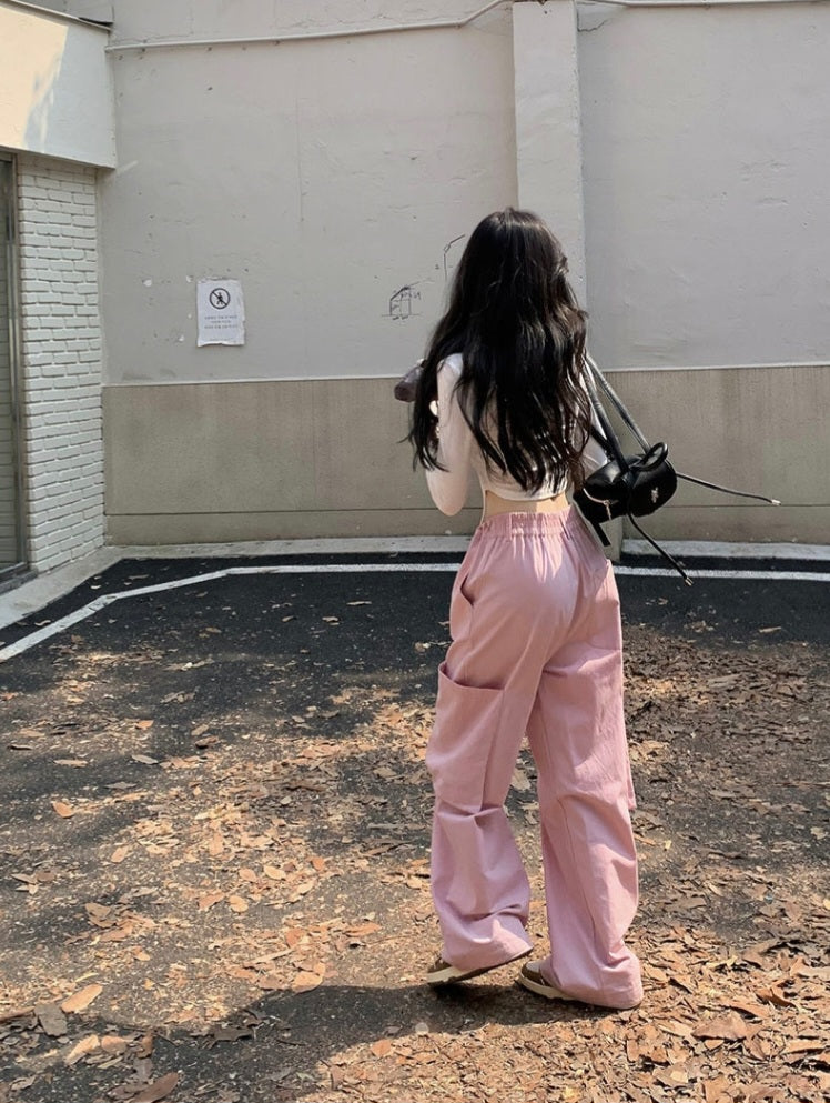 Pink Oversized Baggy Cargo Pants