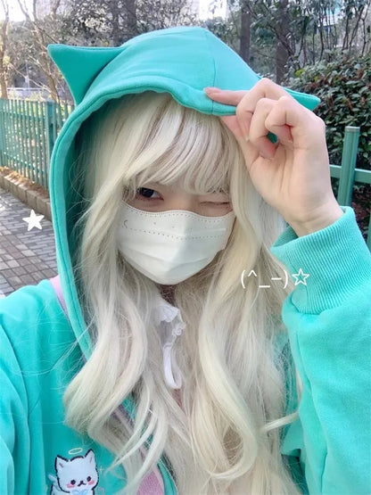Blue Cat Ear Hoodie