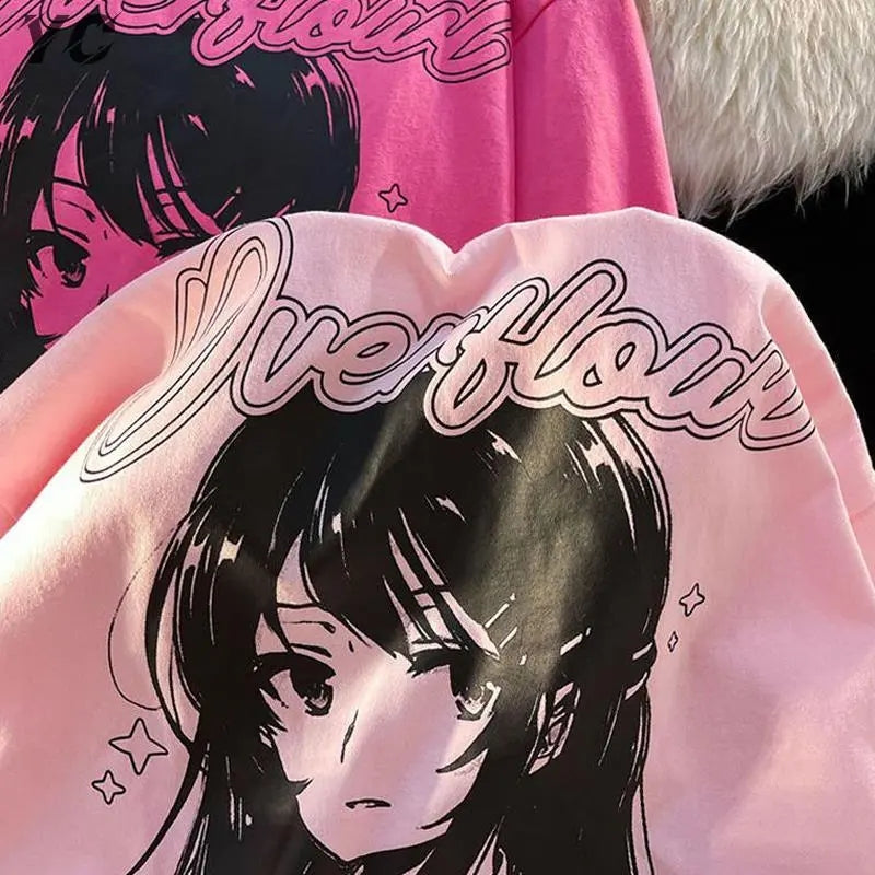 Japanese Manga Girl Shorts Sleeve T-shirt