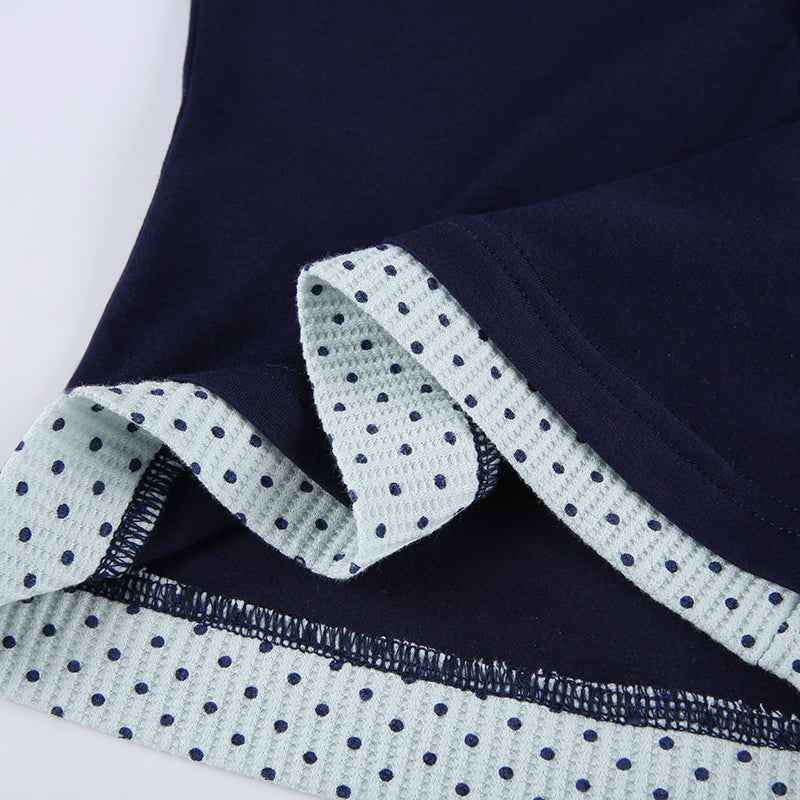 2PCS Polka Dot Lace Patchwork Long Sleeve Shirt