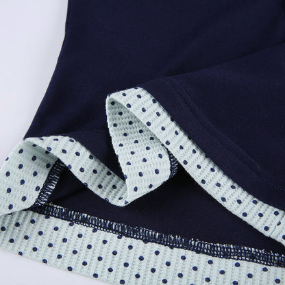 2PCS Polka Dot Lace Patchwork Long Sleeve Shirt