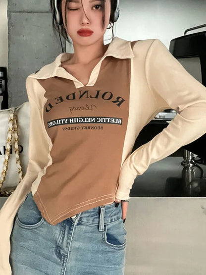Y2K Collar Long Sleeve Shirt