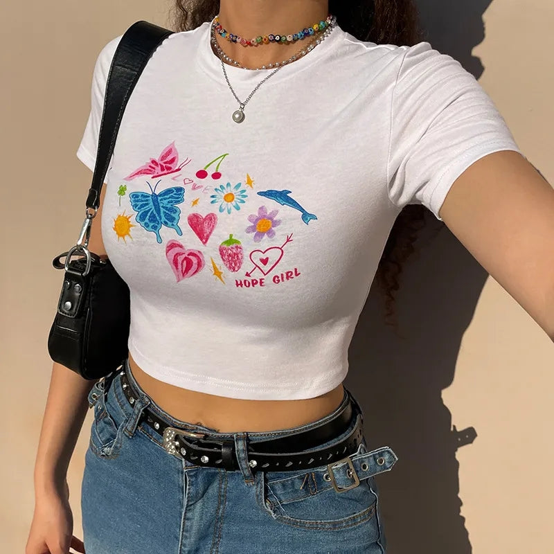 Dolphin Print Short Sleeve T-shirt