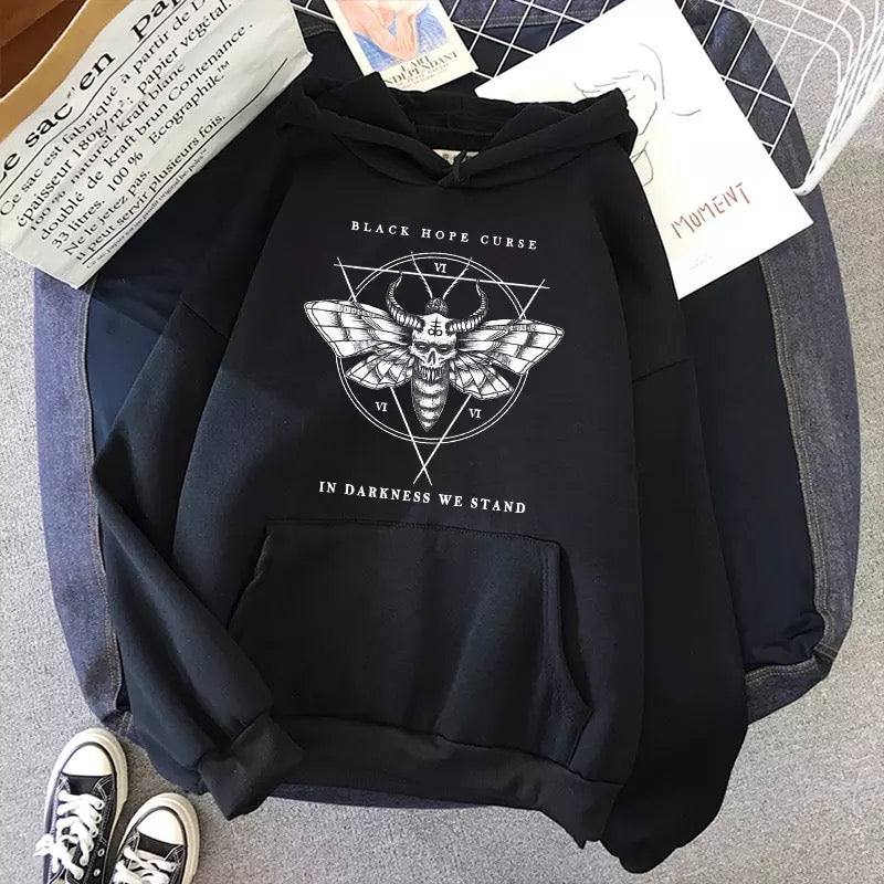 Vintage Devil Triangle Horn Loose Sweater Sweatshirt Long Sleeve Pullover Jumper Winter Goth Punk E-Girl Kawaii Korean Japanese Harajuku Streetwear