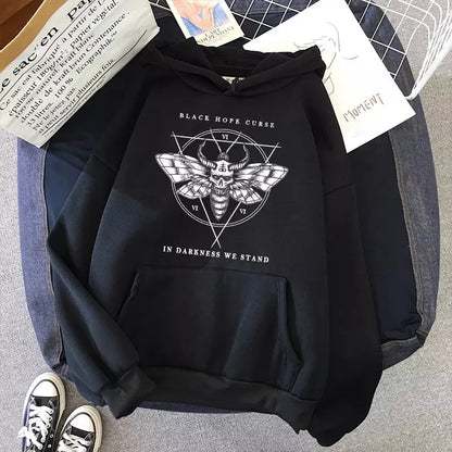 Vintage Devil Triangle Horn Loose Sweater Sweatshirt Long Sleeve Pullover Jumper Winter Goth Punk E-Girl Kawaii Korean Japanese Harajuku Streetwear