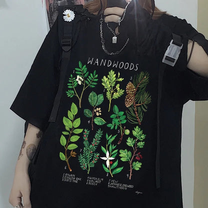 Plant Woods Print Short Sleeve T-shirt