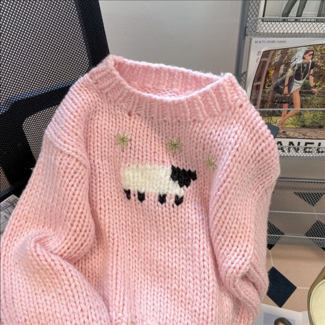 Pink Lamb Knit Sweater