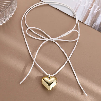 Black Velvet Big Heart Pendant Choker Necklace