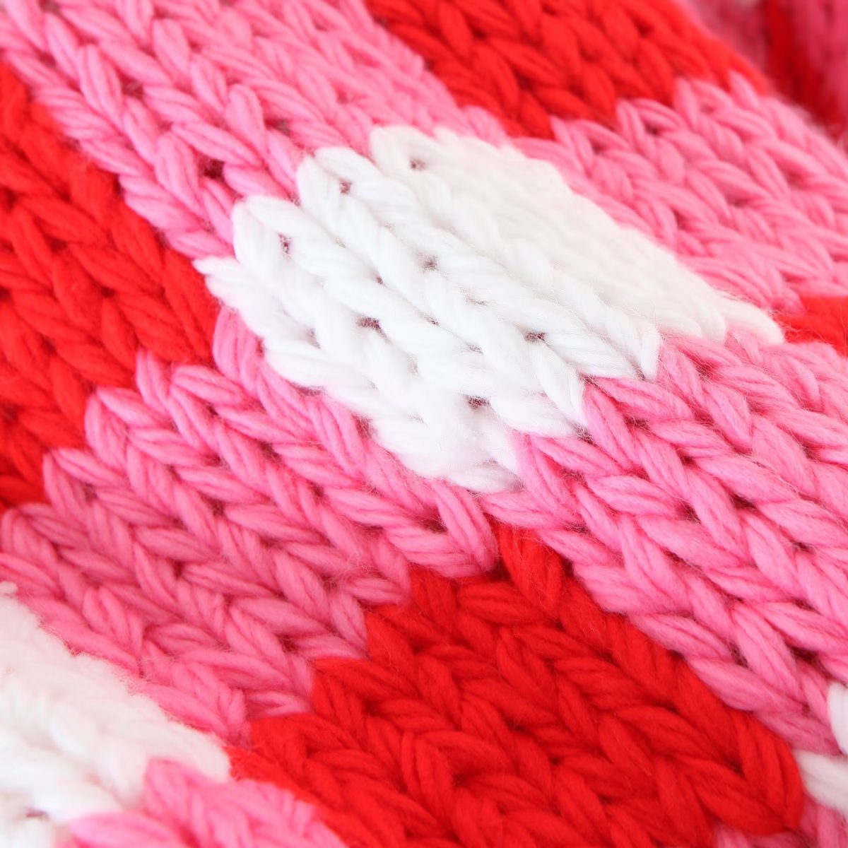 3D Red & White Crochet Cardigan with Yellow Bow