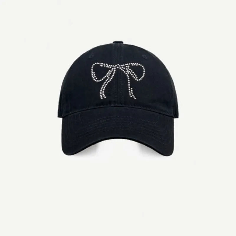 Bow Ribbon Rhinestone Baseball Cap
